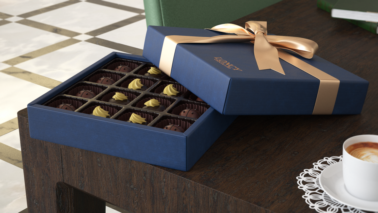 3D Box of Loncy Chocolates Open model