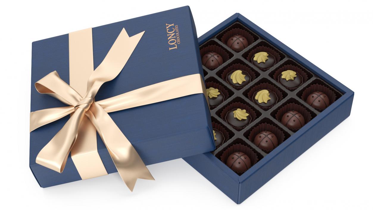 3D Box of Loncy Chocolates Open model