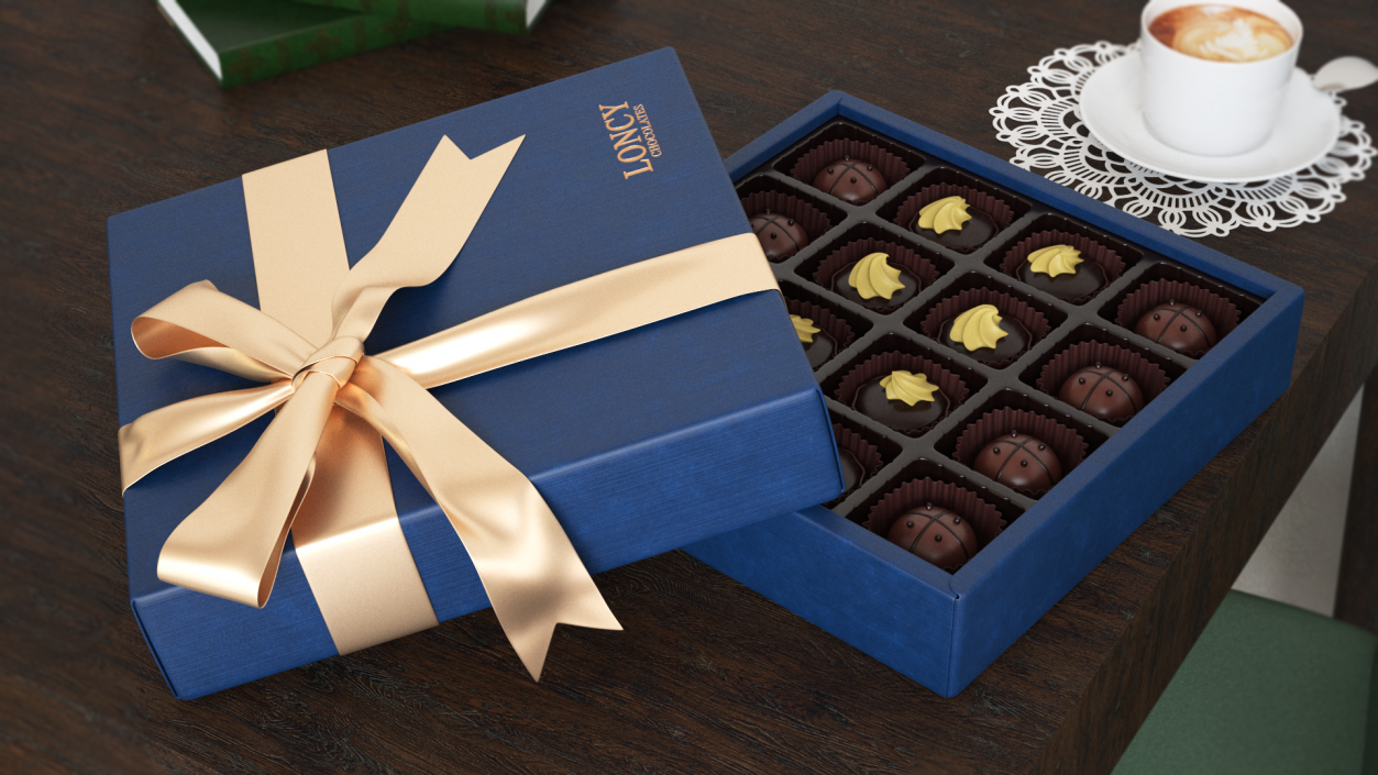 3D Box of Loncy Chocolates Open model