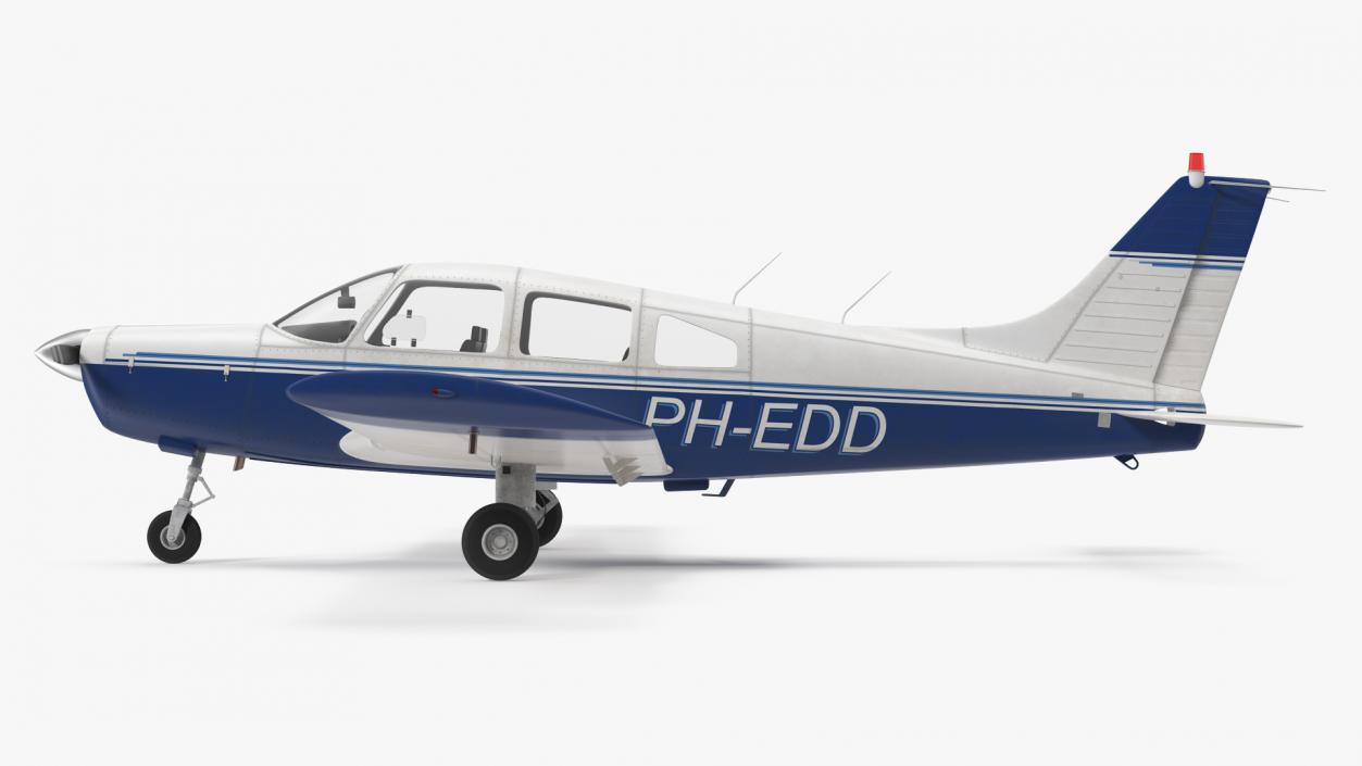 3D Light Aircraft Piper PA-28-161 Cherokee Rigged