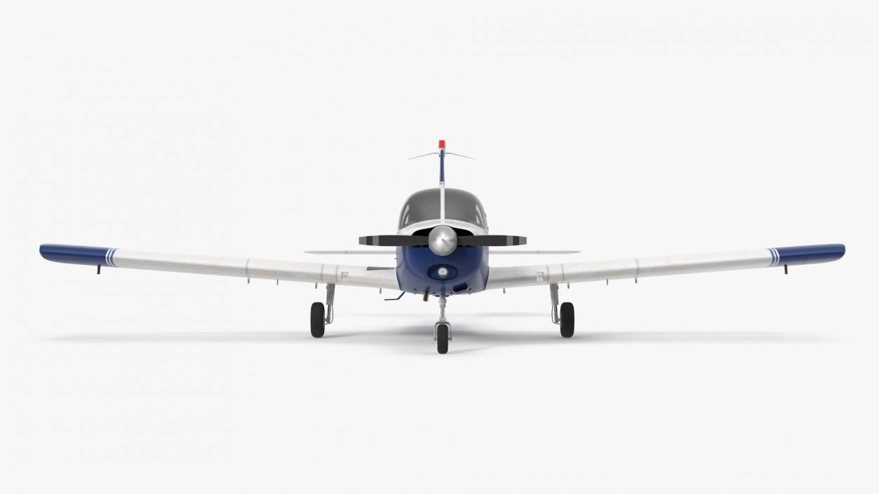 3D Light Aircraft Piper PA-28-161 Cherokee Rigged