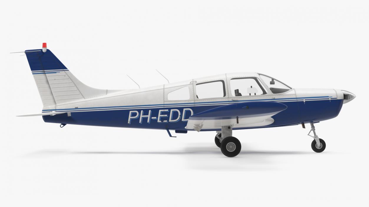 3D Light Aircraft Piper PA-28-161 Cherokee Rigged