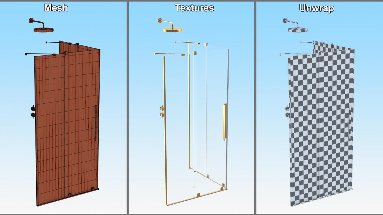 Shower Cabins Collection 3D model