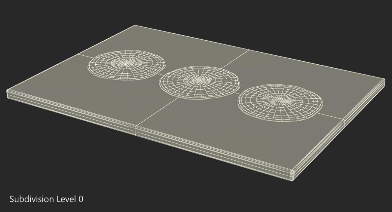 3D Thin Crust Pizza Dough on Wooden Board model