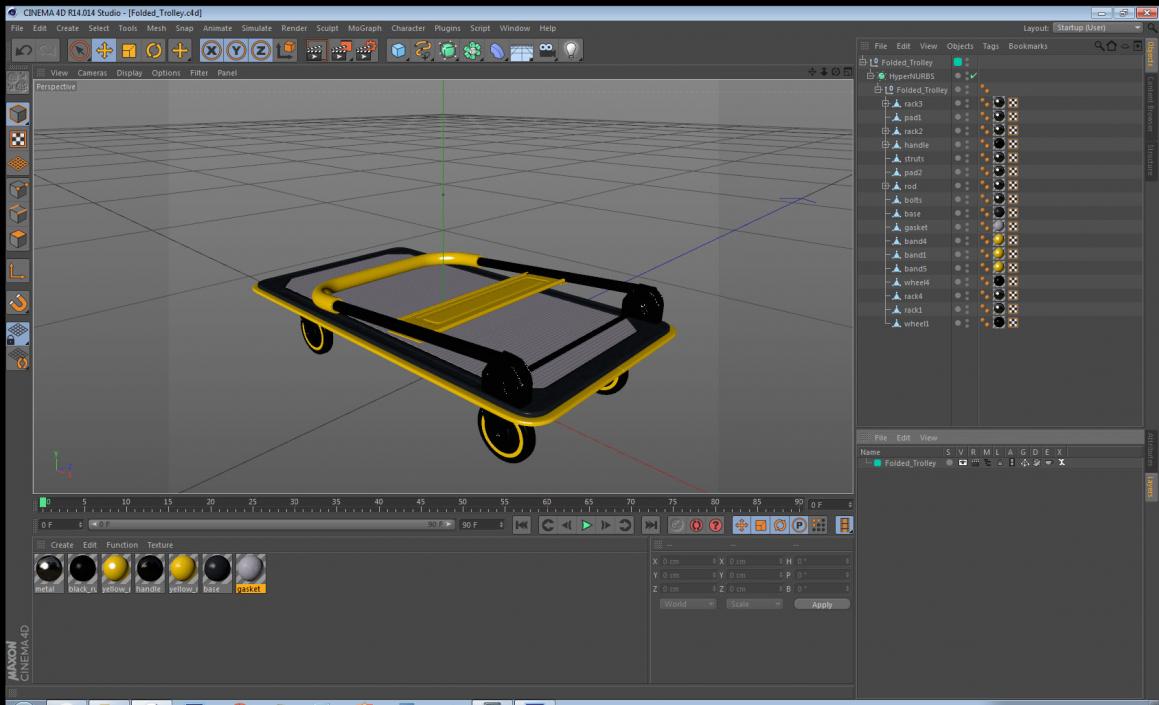 Folded Trolley 3D model
