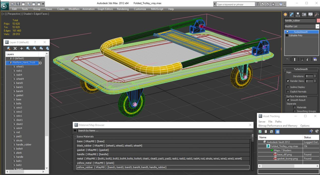 Folded Trolley 3D model