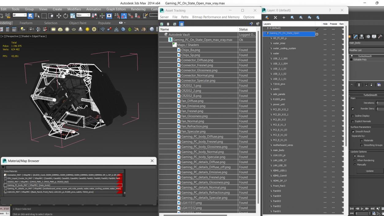 3D model Gaming PC On State Open 2