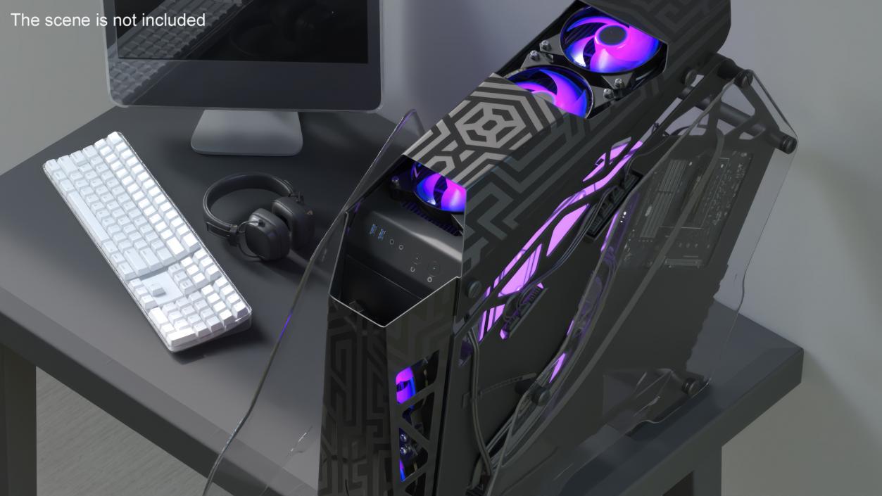 3D model Gaming PC On State Open 2