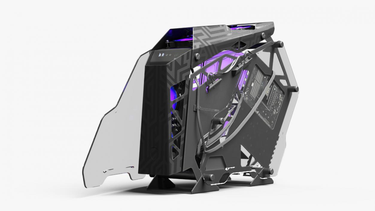 3D model Gaming PC On State Open 2