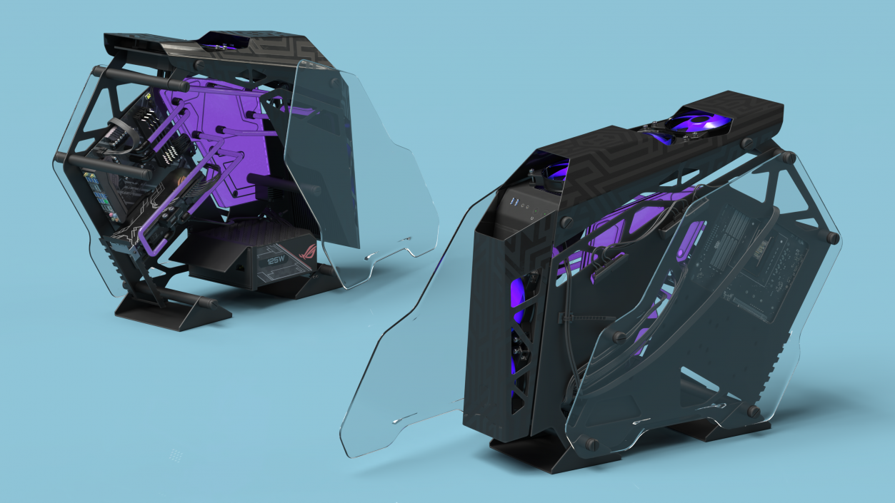 3D model Gaming PC On State Open 2