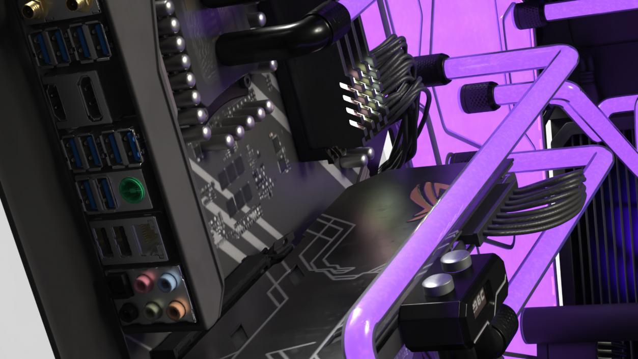 3D model Gaming PC On State Open 2