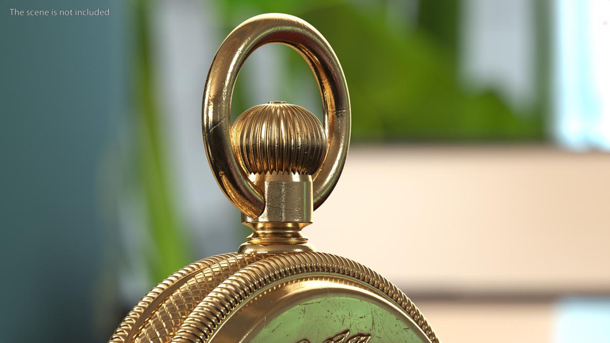 Gold Tiffany Pocket Watch Closed 3D