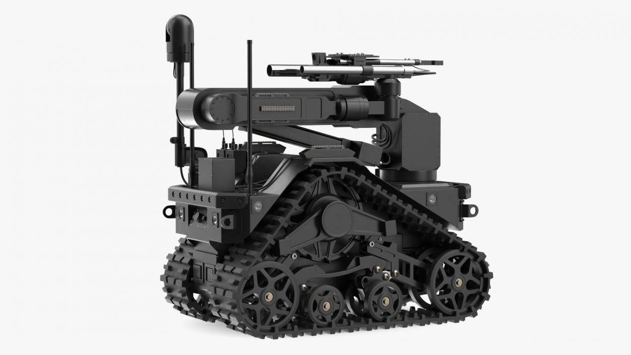 3D Multifunctional Robotic System Black Rigged model