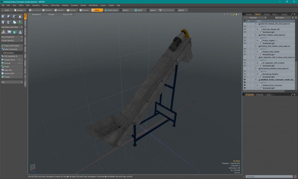 3D Inclined Screw Conveyor model