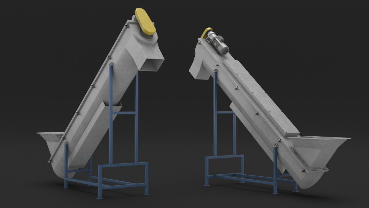 3D Inclined Screw Conveyor model