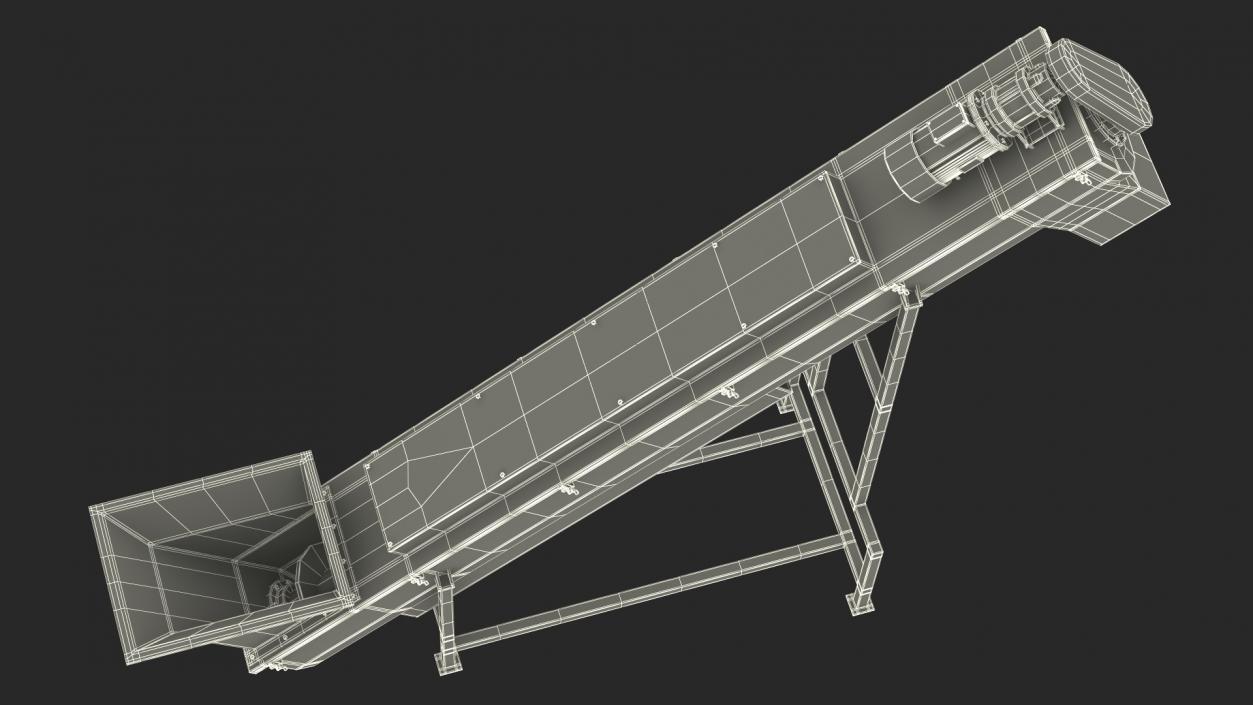 3D Inclined Screw Conveyor model