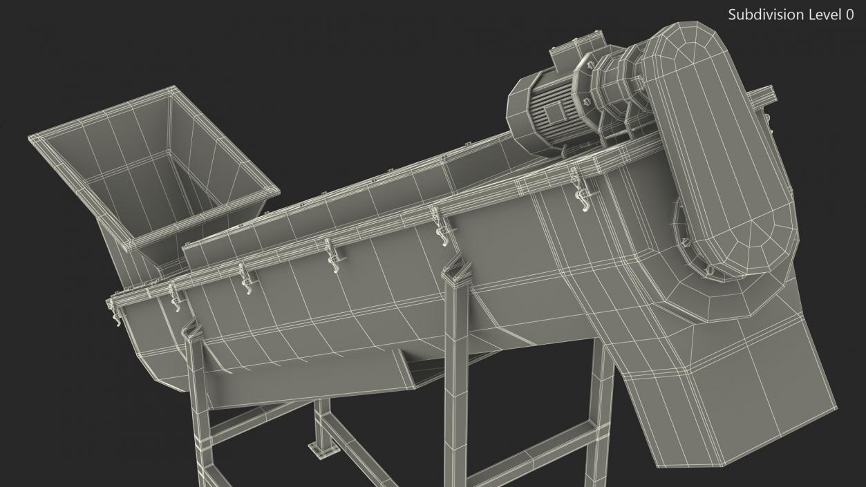 3D Inclined Screw Conveyor model