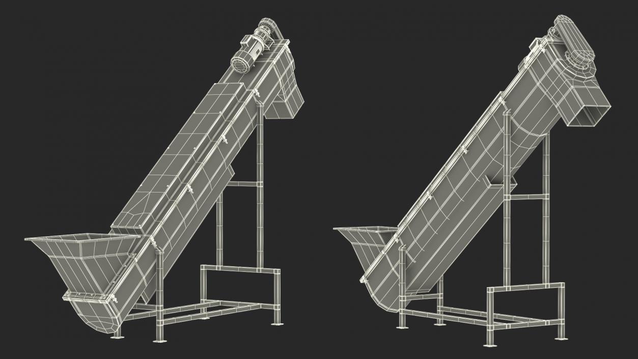 3D Inclined Screw Conveyor model