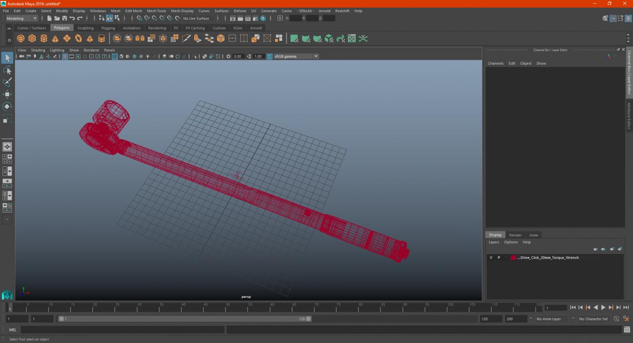 3D model Drive Click 20mm Torque Wrench