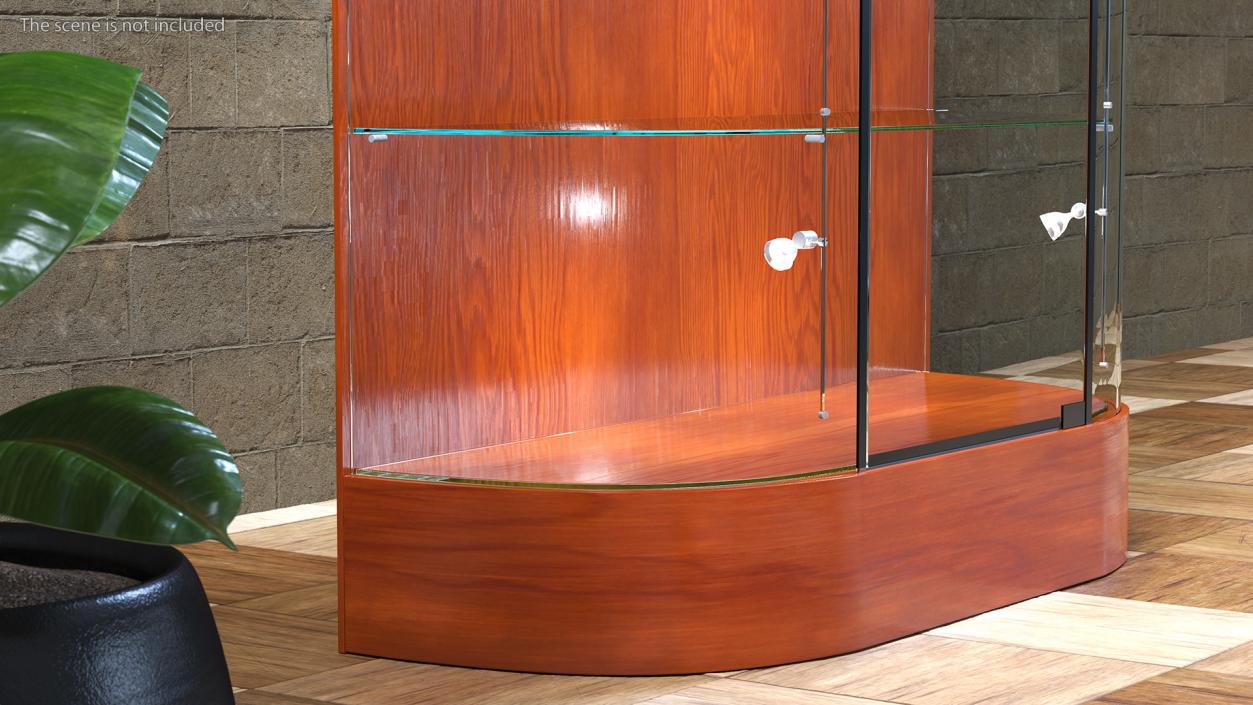 3D model Curved Wall Display Case Brown