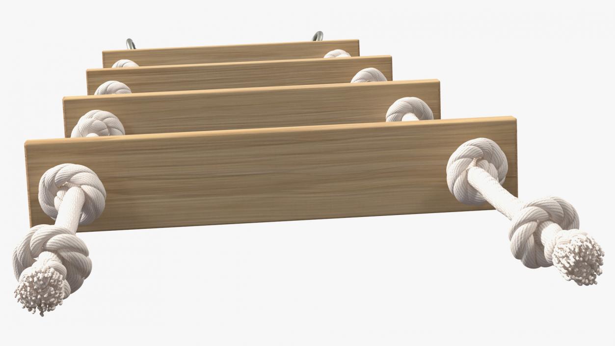 Rope Ladder with Wooden Rungs 3D model