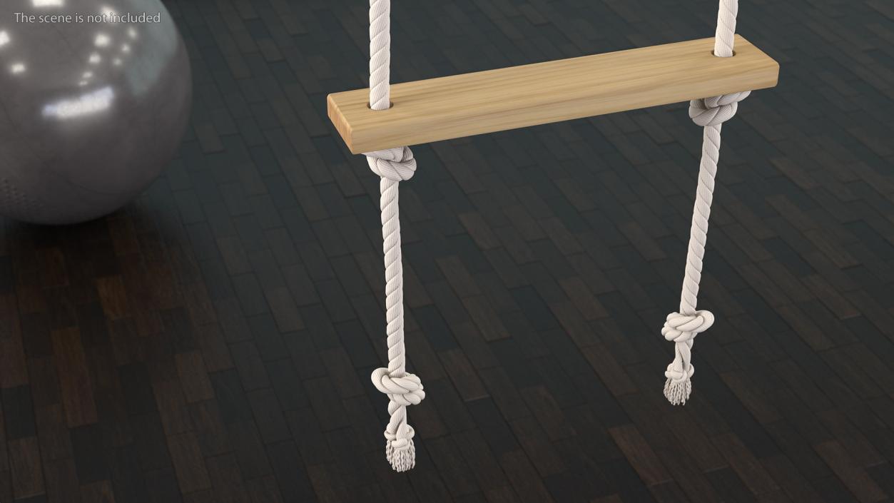 Rope Ladder with Wooden Rungs 3D model