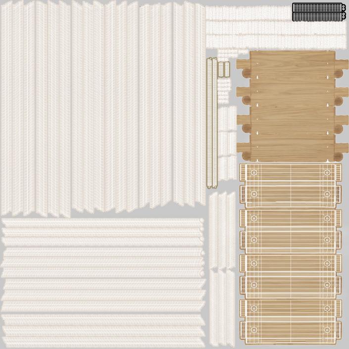 Rope Ladder with Wooden Rungs 3D model