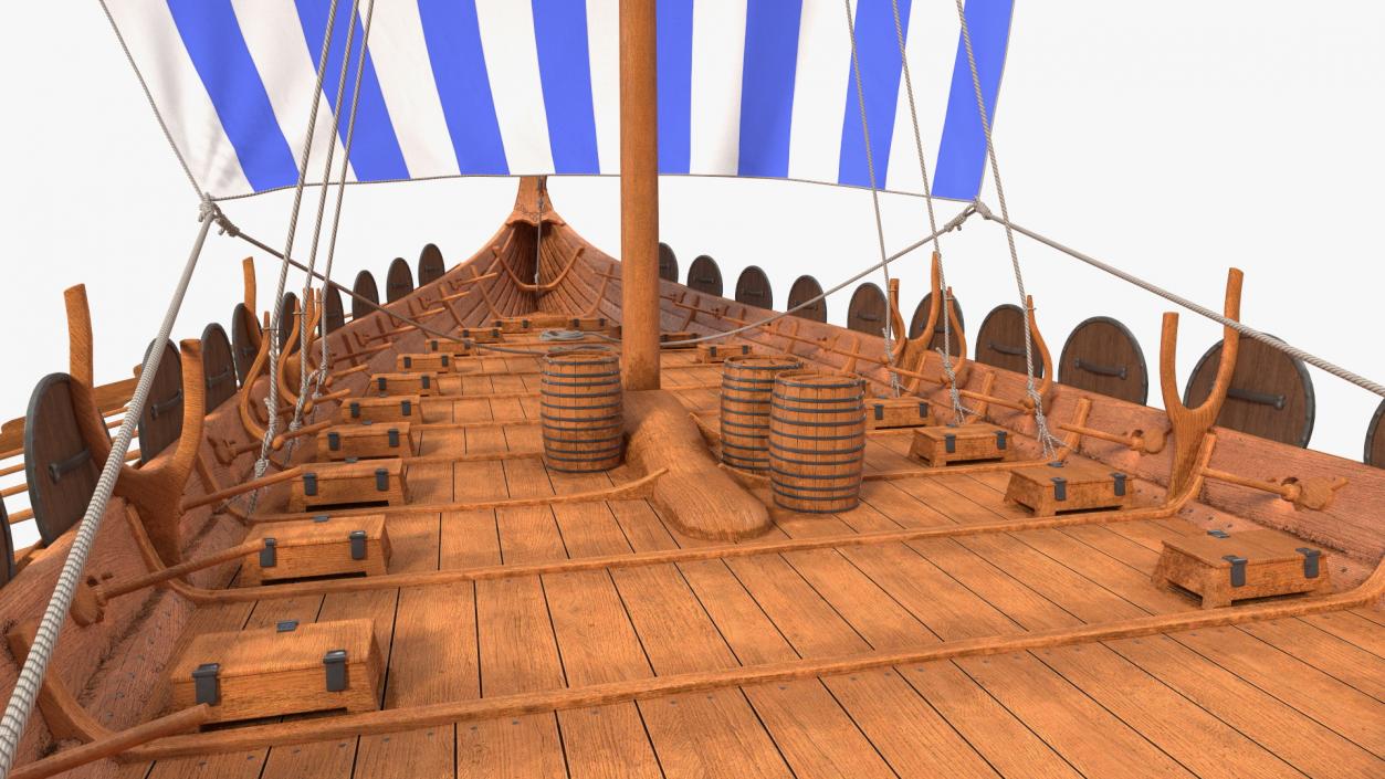 Viking Drakkar Sail Blue 3D model