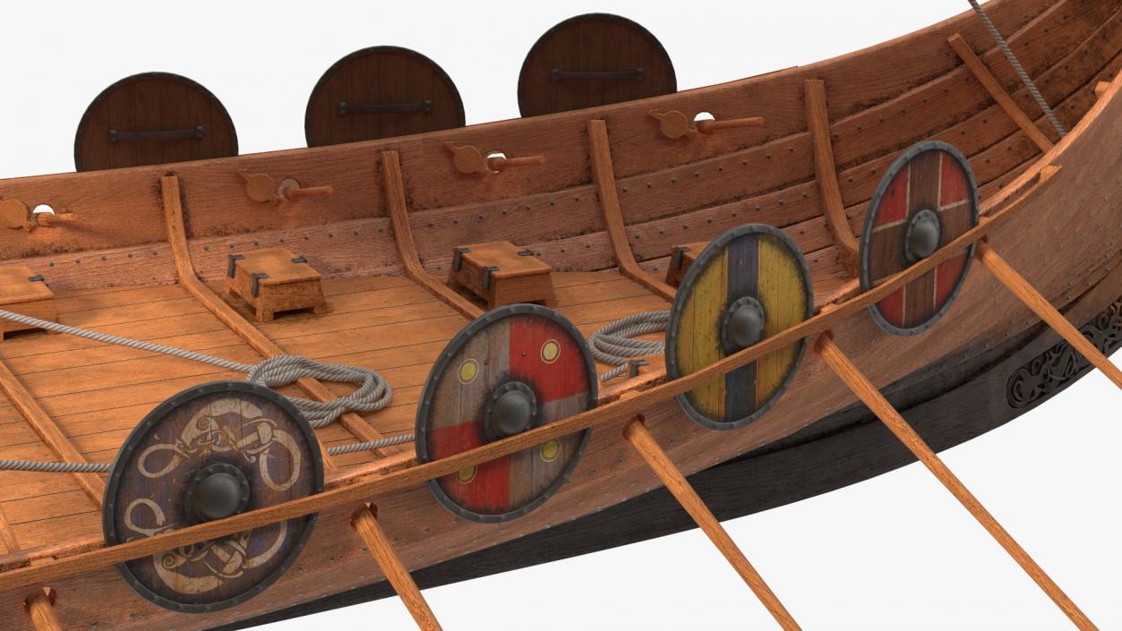 Viking Drakkar Sail Blue 3D model