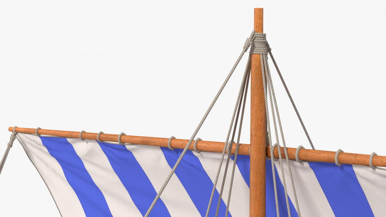 Viking Drakkar Sail Blue 3D model