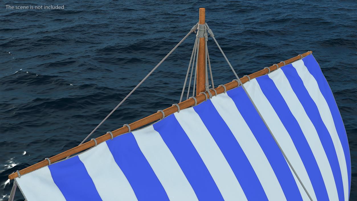 Viking Drakkar Sail Blue 3D model