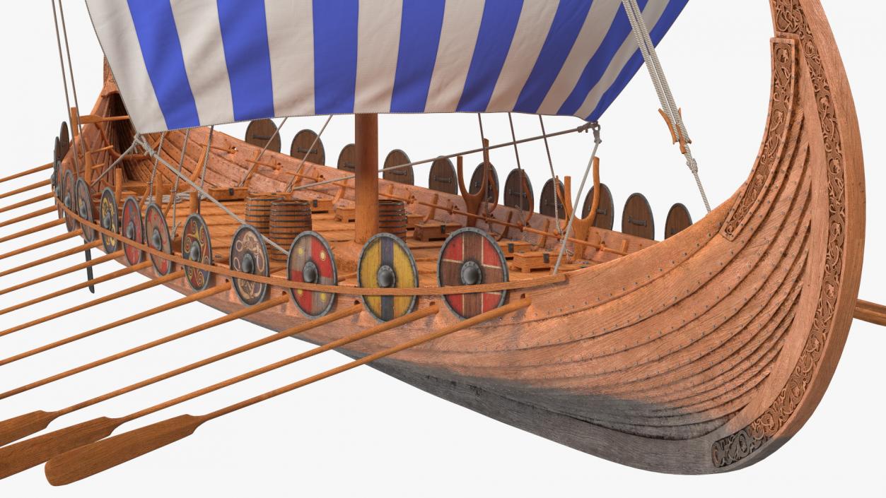 Viking Drakkar Sail Blue 3D model