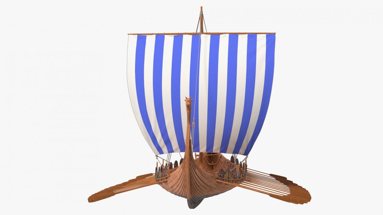 Viking Drakkar Sail Blue 3D model