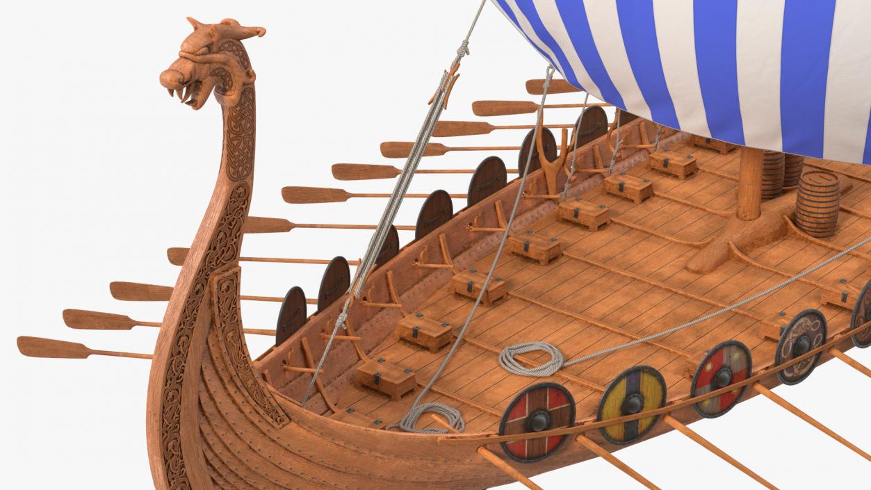 Viking Drakkar Sail Blue 3D model