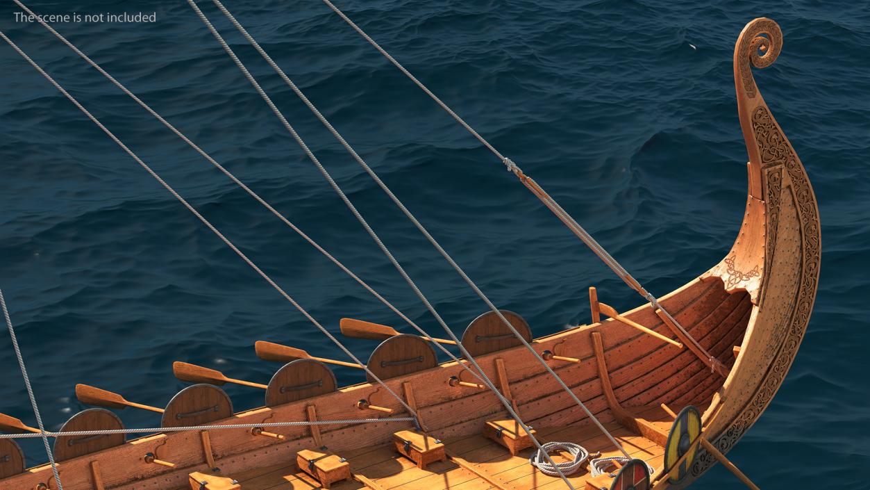 Viking Drakkar Sail Blue 3D model