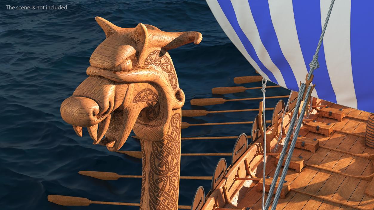 Viking Drakkar Sail Blue 3D model