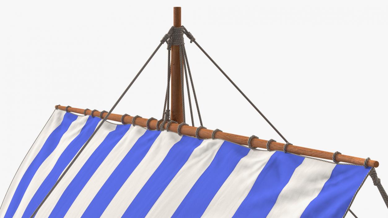 Viking Drakkar Sail Blue 3D model