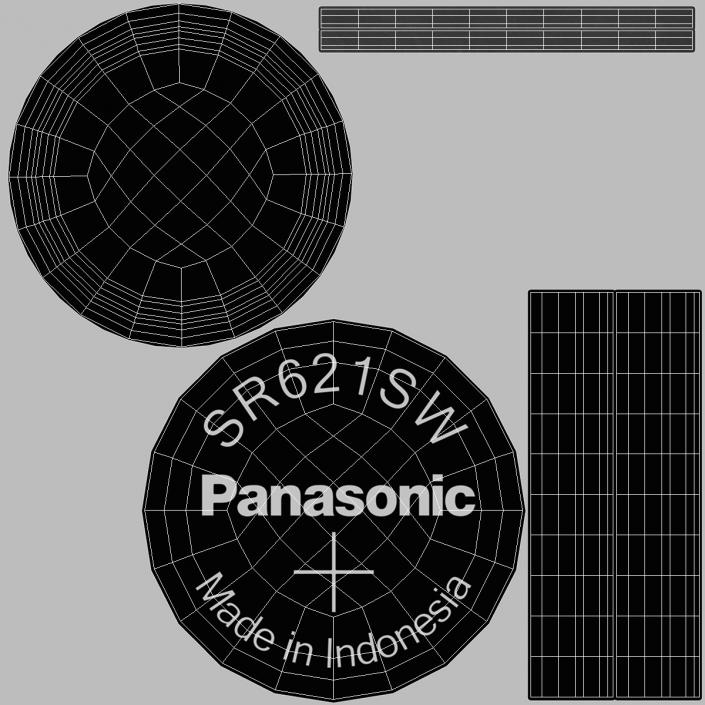 Button Cell Battery Panasonic SR621SW 3D