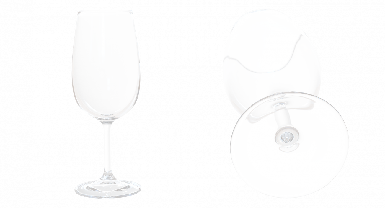 3D White Wine Glass