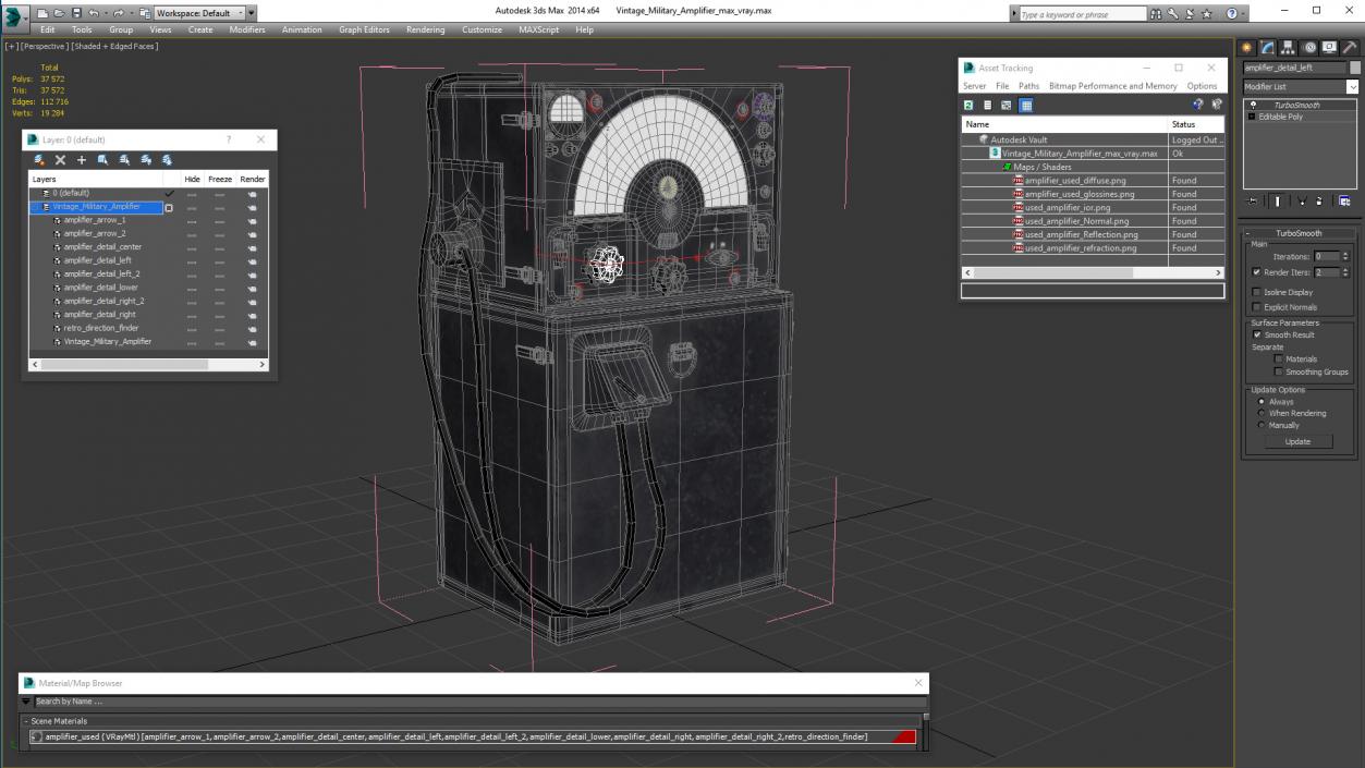 3D Vintage Military Amplifier