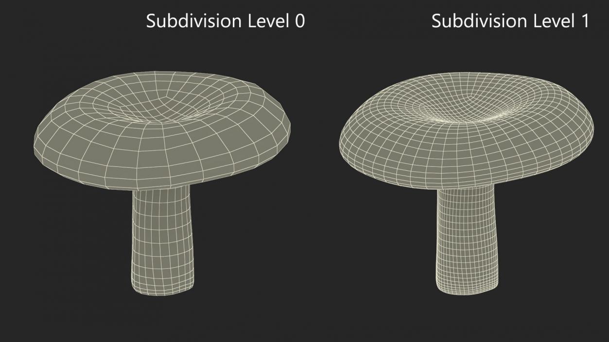 3D Milk Mushroom model