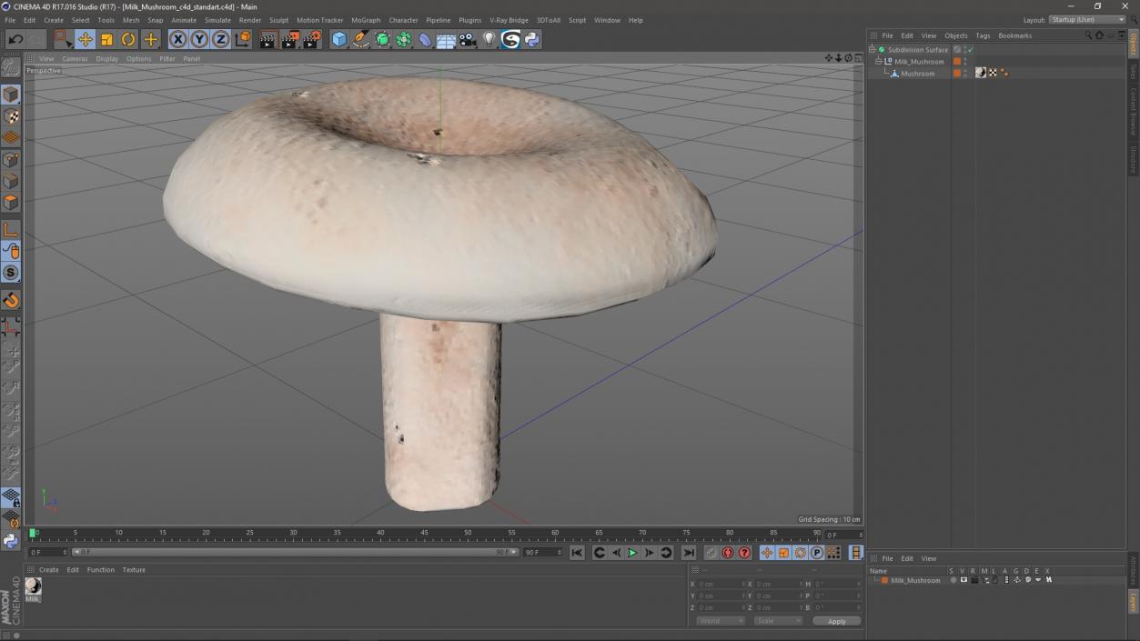 3D Milk Mushroom model