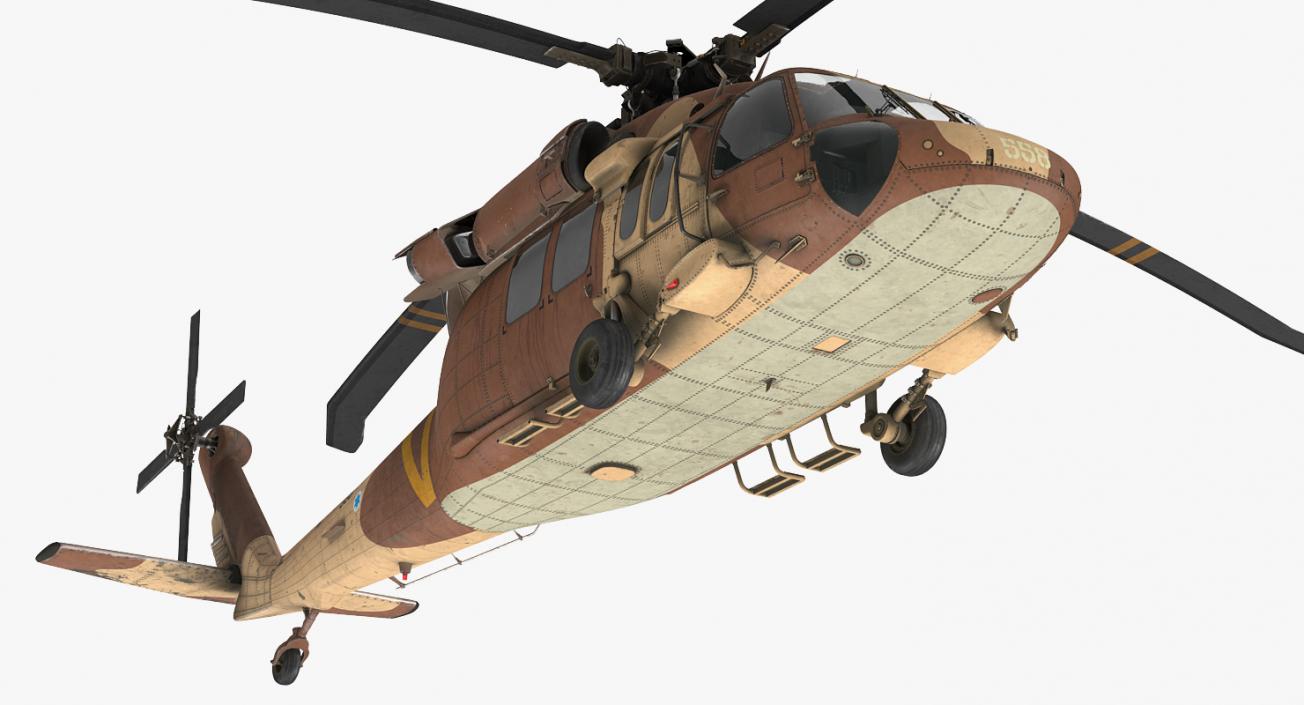 Sikorsky UH-60 Black Hawk Military Israel Utility Helicopter Rigged 3D