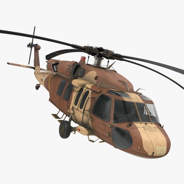 Sikorsky UH-60 Black Hawk Military Israel Utility Helicopter Rigged 3D