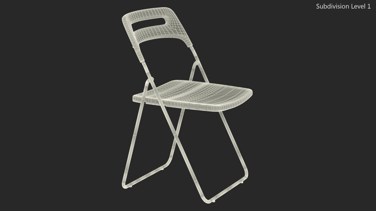 Plastic Folding Chair Black 3D