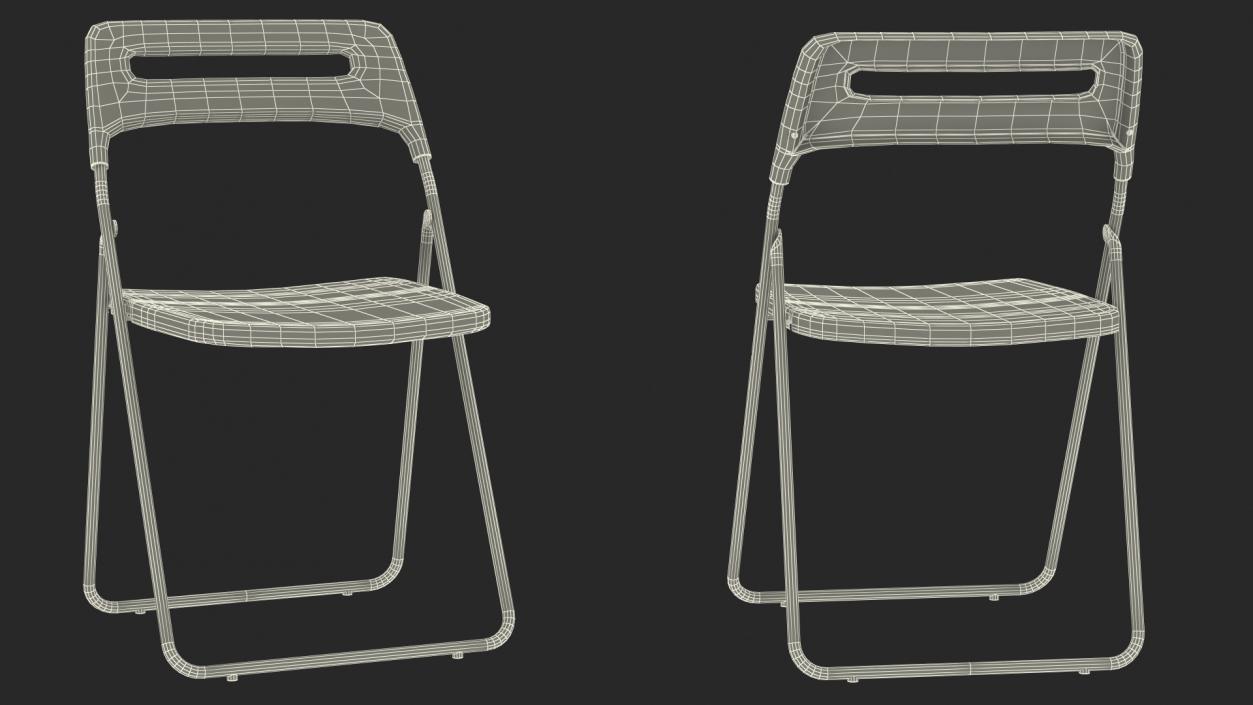 Plastic Folding Chair Black 3D