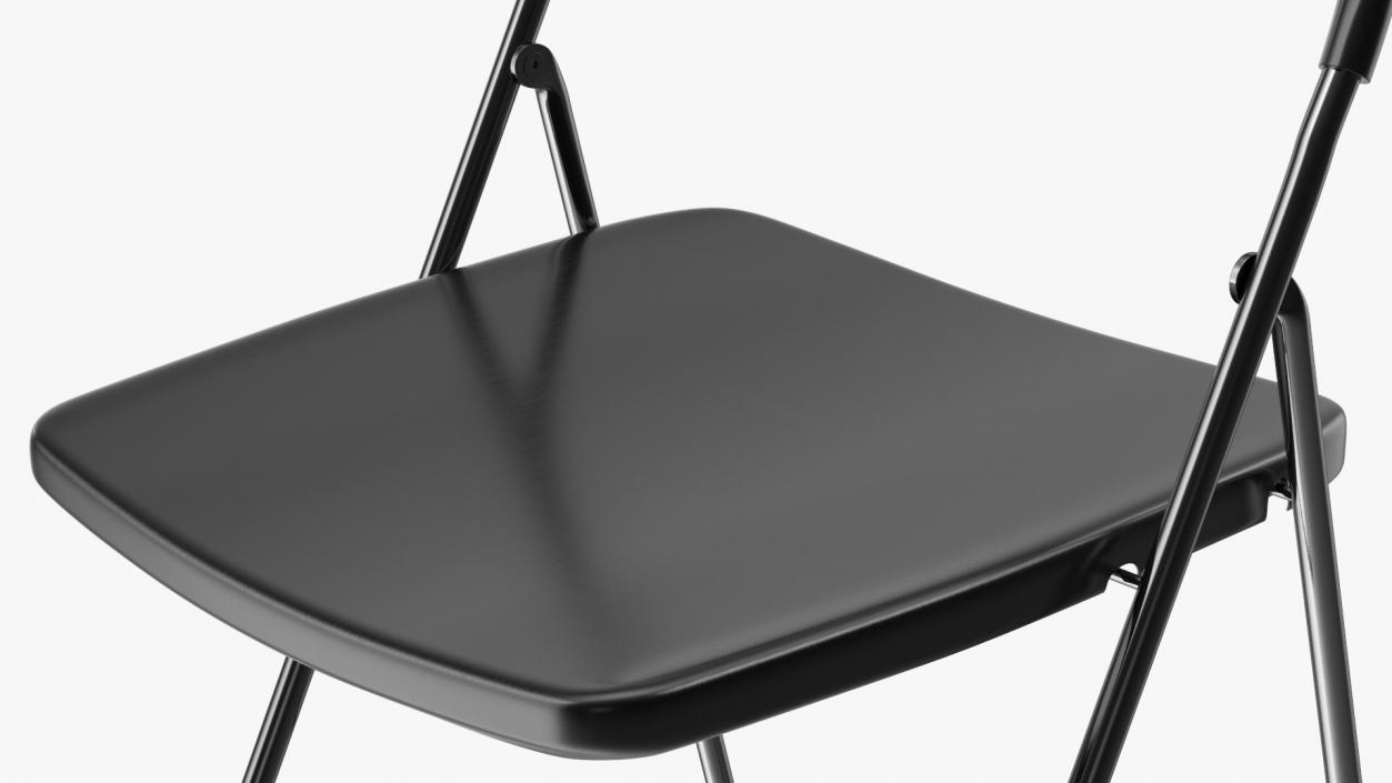 Plastic Folding Chair Black 3D