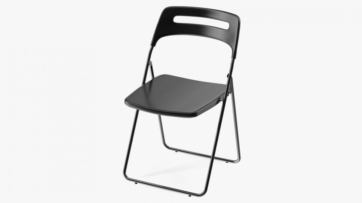 Plastic Folding Chair Black 3D