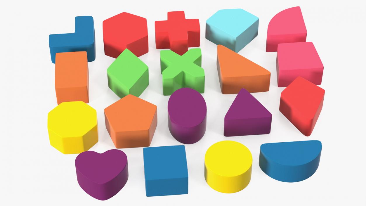 Plastic Geometric Figures Set 3D model