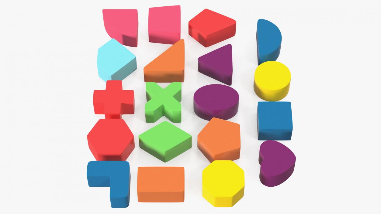 Plastic Geometric Figures Set 3D model